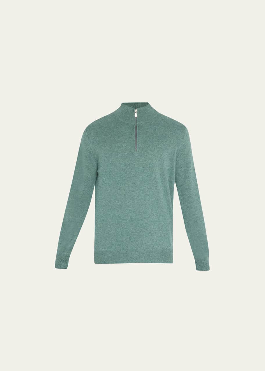 Brunello Cucinelli Men's Cashmere QuarterZip Sweater Bergdorf Goodman