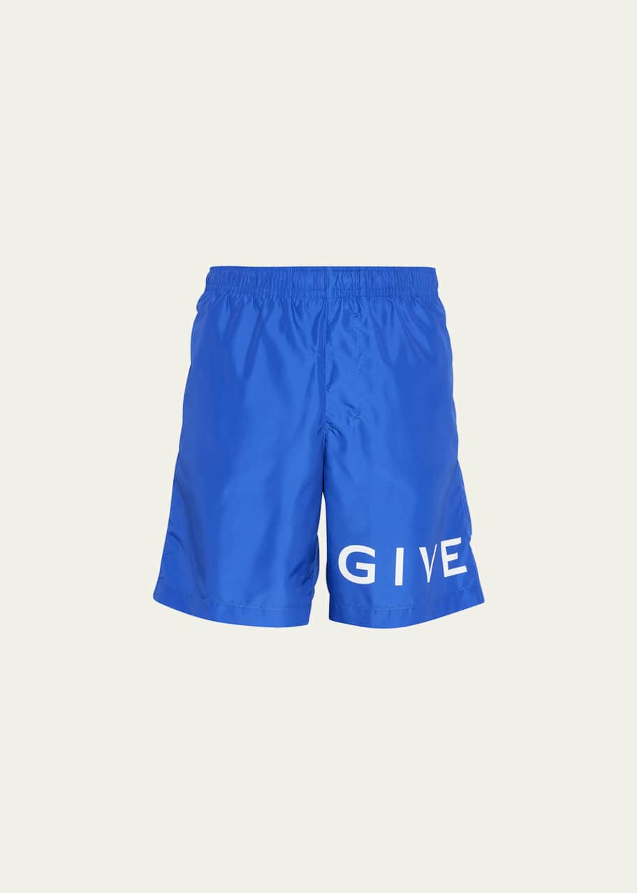 【関税・送料込 国内発送】 GIVENCHY Logo Long Swim Shorts Givenchy Men's Long Logo Swim Shorts - Bergdorf Goodman