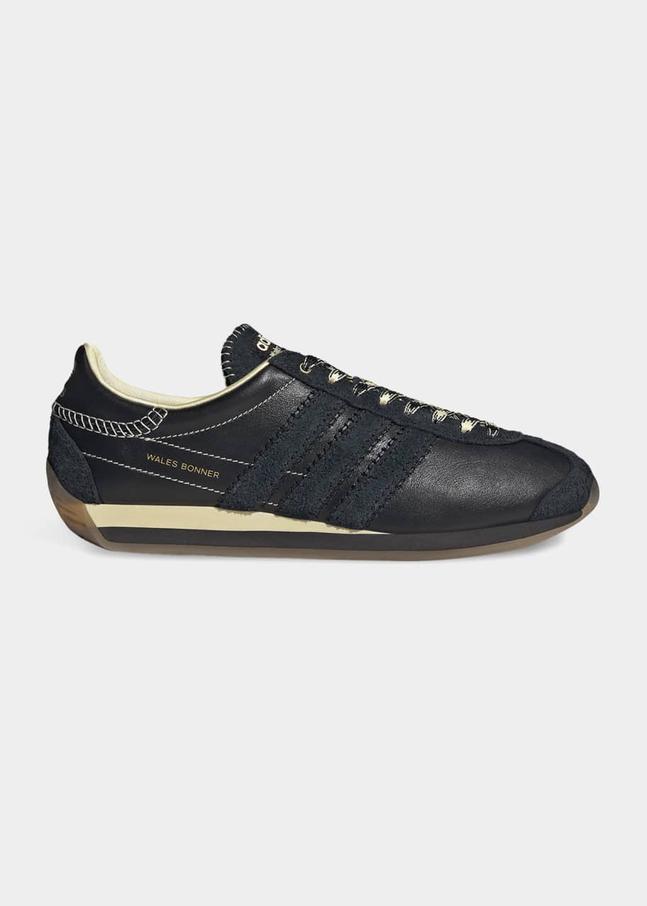 WALES BONNER｜SNEAKERS (WBM43520B 999) Adidas x Wales Bonner Leather Sneakers | Black | FARFETCH