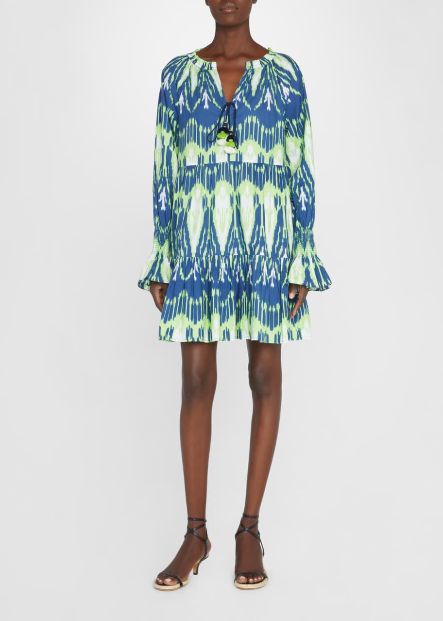 Figue Bella Ikat-Print Tiered Mini Dress - Bergdorf Goodman