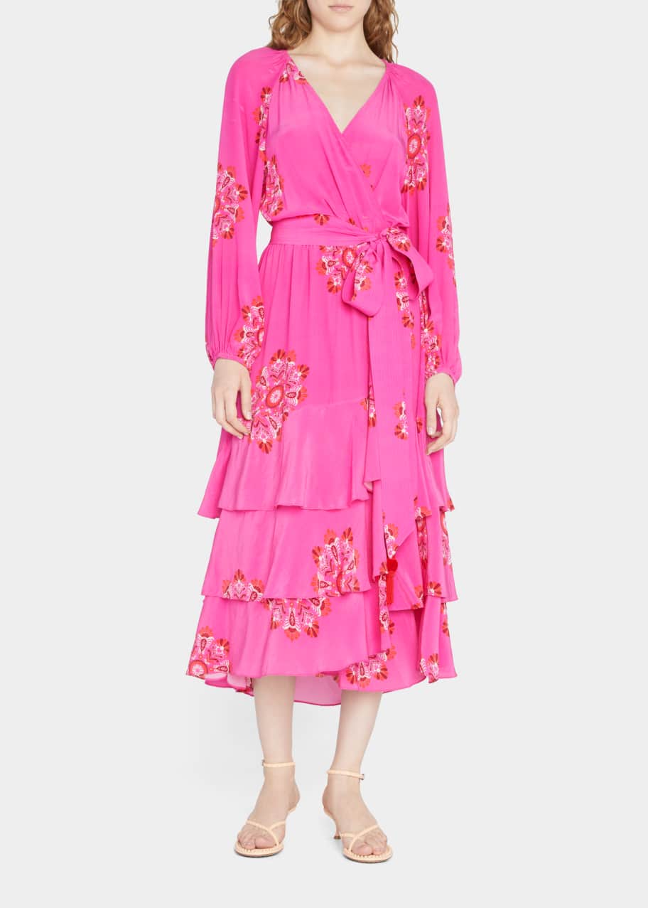 Figue Frederica Printed Tiered Ruffle Belted Dress Bergdorf Goodman