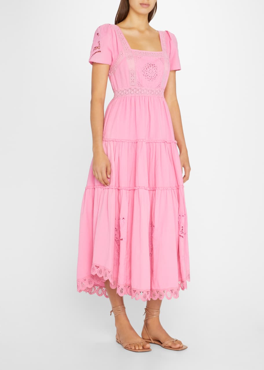 Midi Dress J Crew Prairie Dress LoveShackFancy Prairie Cutwork Lace Tiered  Midi Dress Bergdorf Goodman