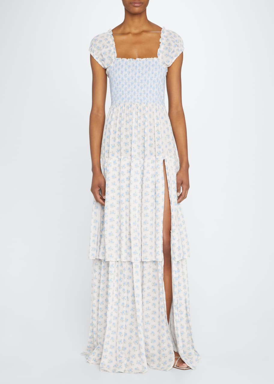 LoveShackFancy Anzie Floral Cotton Tiered Maxi Dress - Bergdorf Goodman