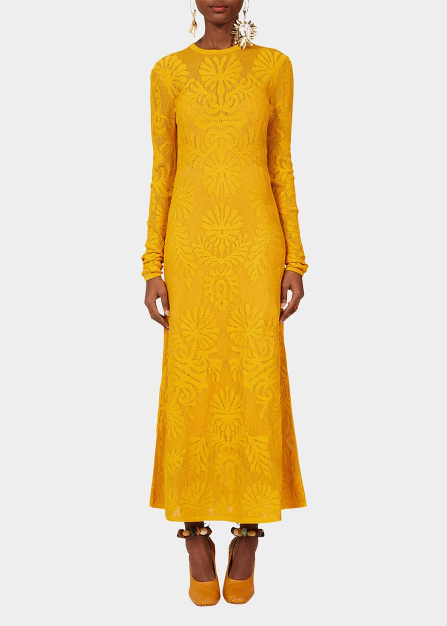 Ulla Johnson Angelica Long Sleeve Printed Knit Maxi Dress