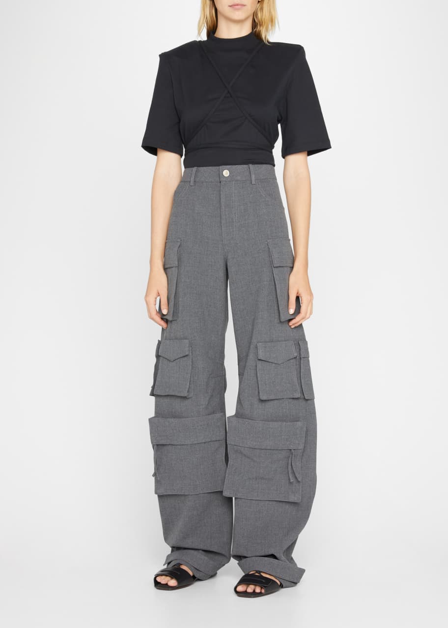 The Attico Lunghi Oversized Wide-Leg Cargo Pants - Bergdorf Goodman