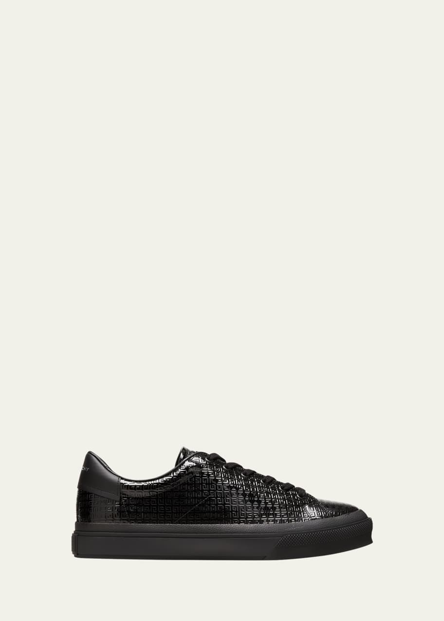 Givenchy Men's 4G-Embossed Patent Leather Low-Top Sneakers