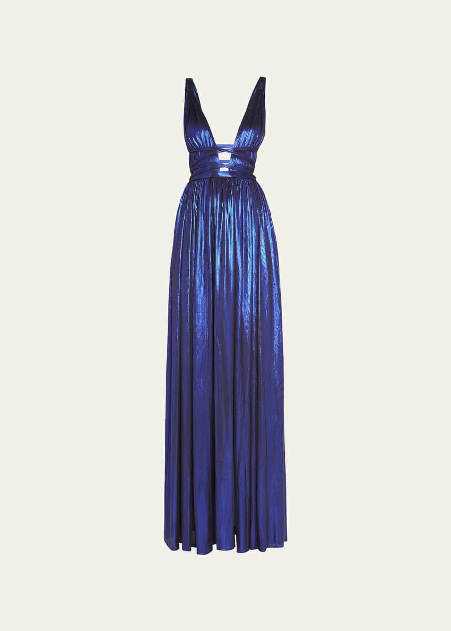 Bronx and Banco Goddess Deep V-Neck Gown - Bergdorf Goodman