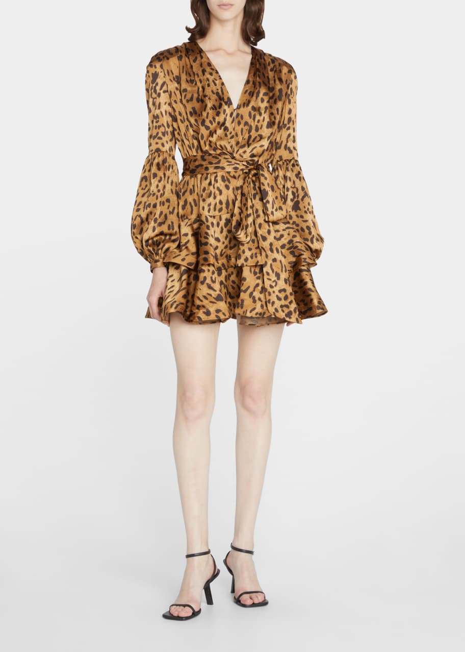 Bronx and Banco Leo Ruffled Animal-Print Mini Dress - Bergdorf Goodman