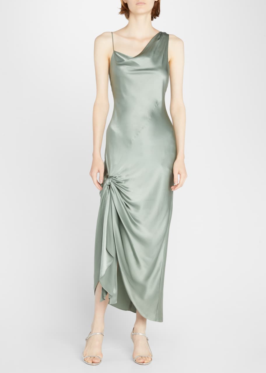 corset satin long dress Snatching Satin Corset Dress With Zipper Back