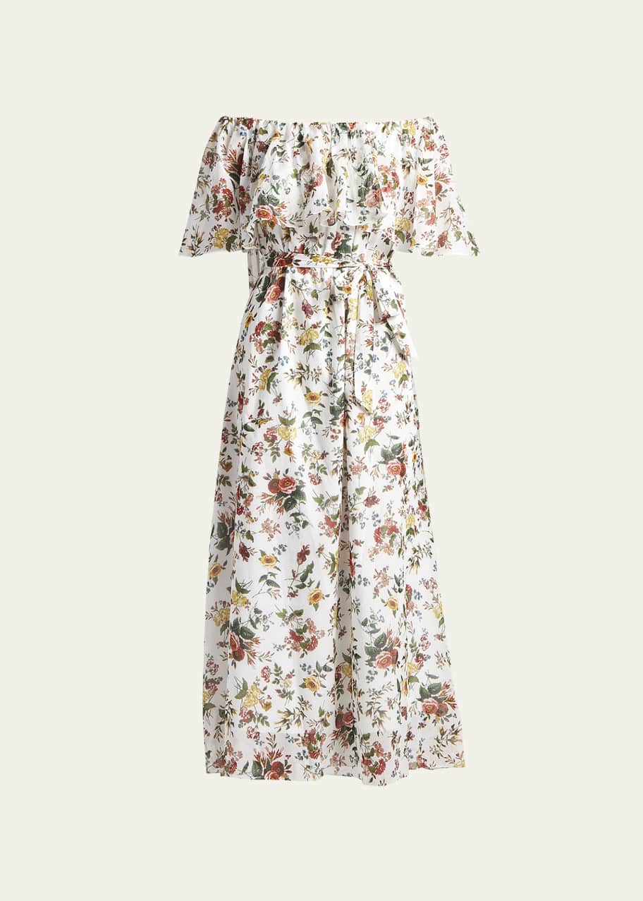 knee length dresses for ladies Floral Summer Maxi Dress Floral Print / L