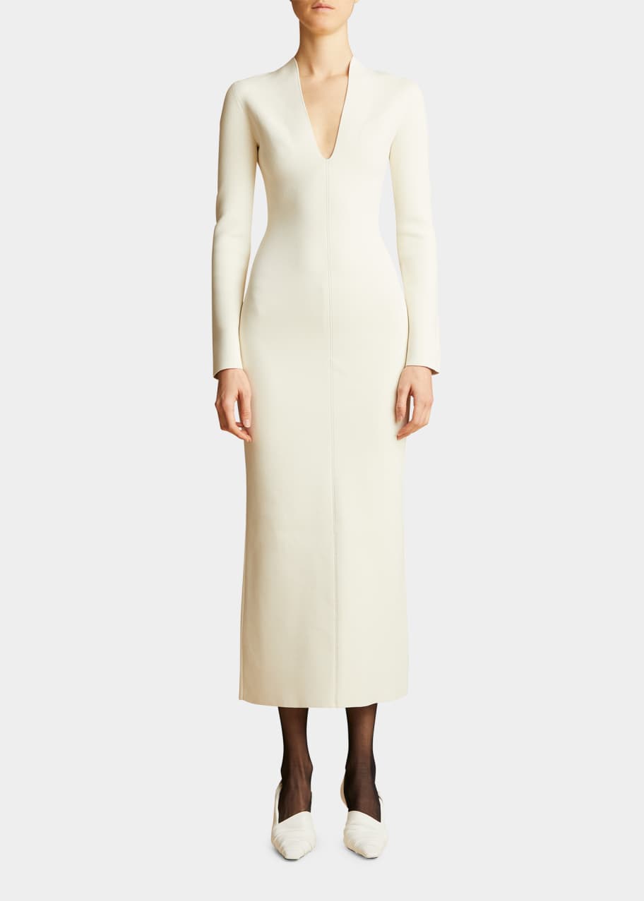 Khaite Odette Crystal Strappy Open-Back Midi dress - Bergdorf Goodman