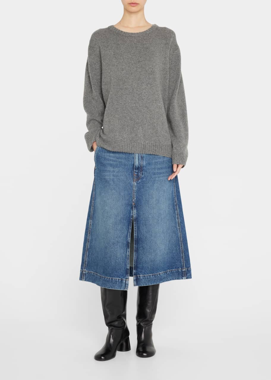 Khaite Charlene Denim Midi Skirt - Bergdorf Goodman