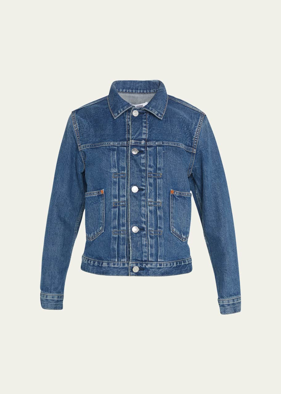 Shrunken jean jacket outlet