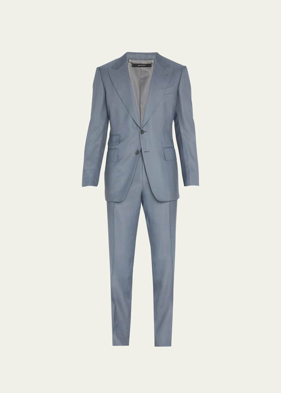 TOM FORD Men's Solid Hopsack Peak-Lapel Suit - Bergdorf Goodman