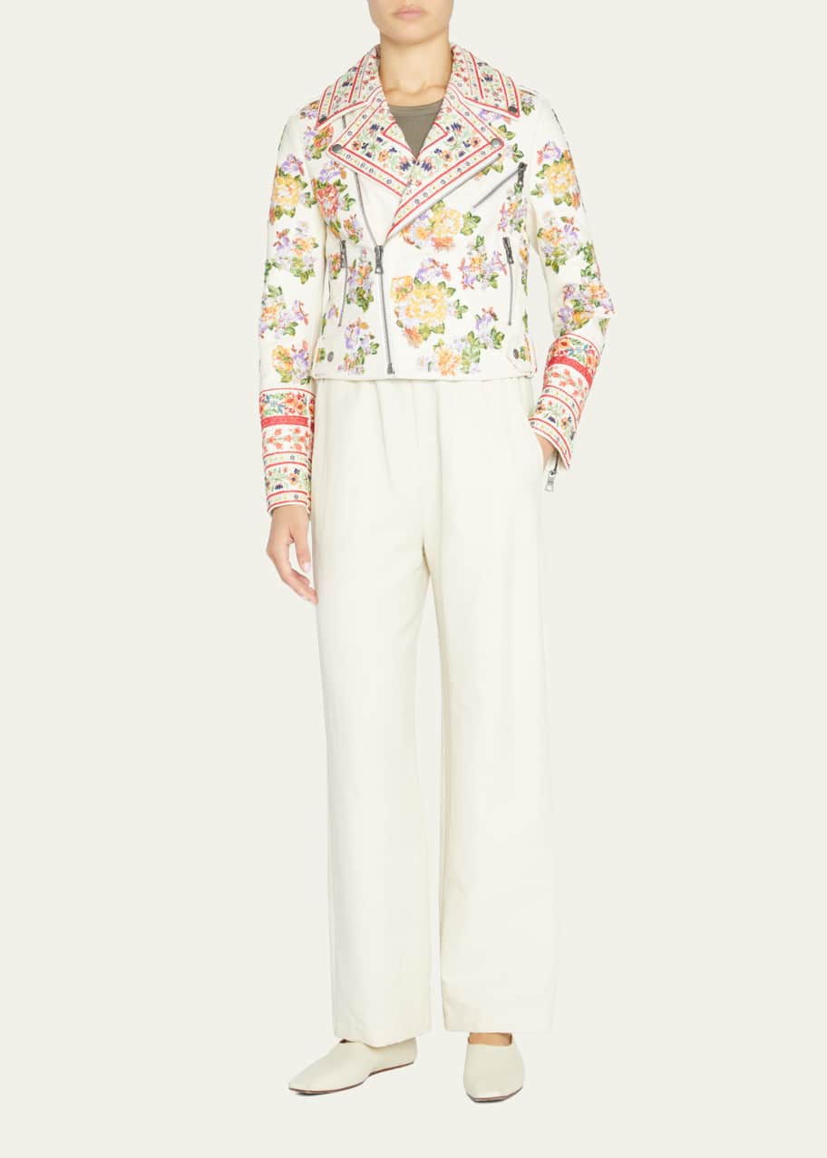 Alice and olivia white leather jacket online