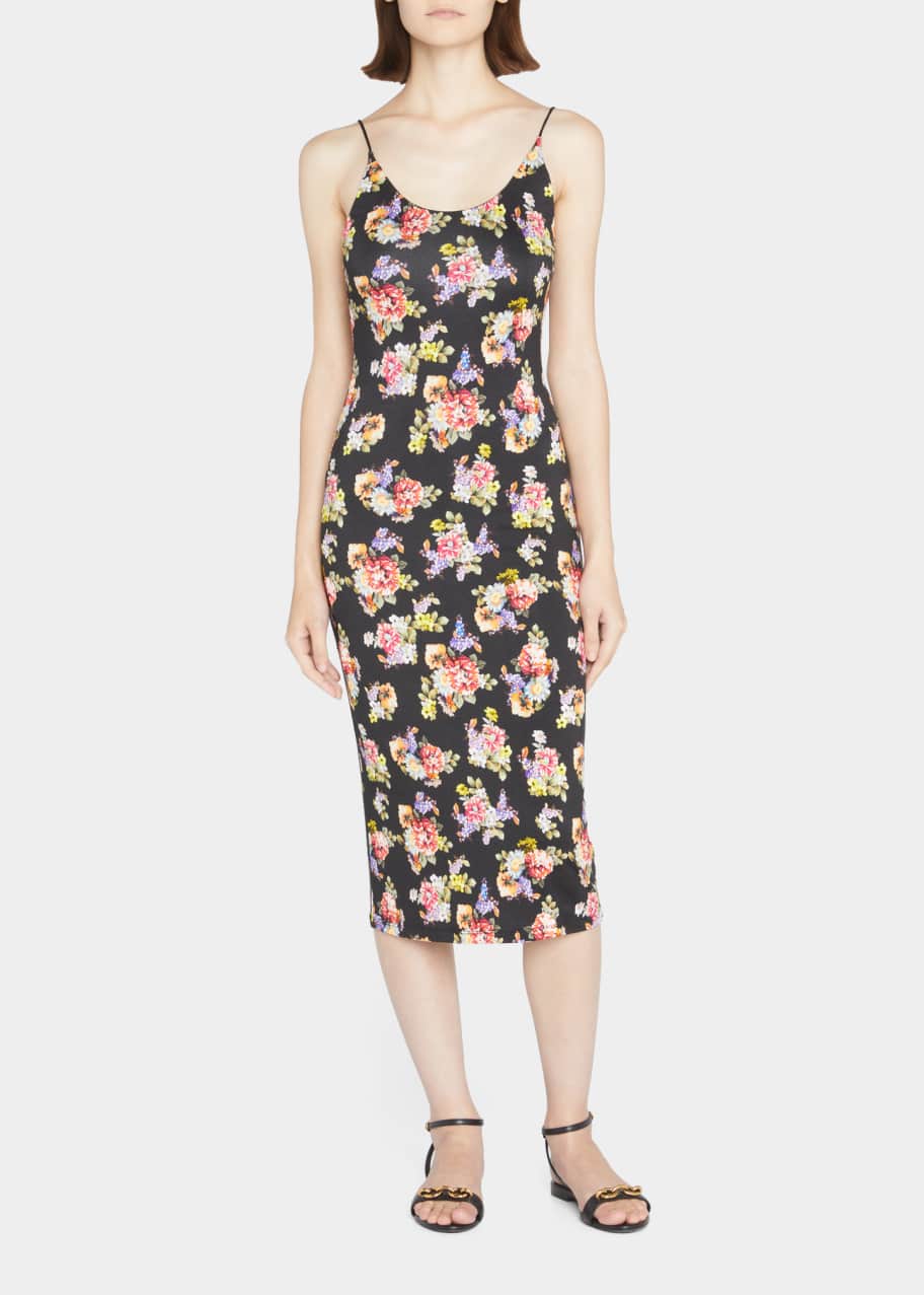 ALICE + OLIVIA Delora Spaghetti Strap Bodycon Midi Dress - Bergdorf Goodman