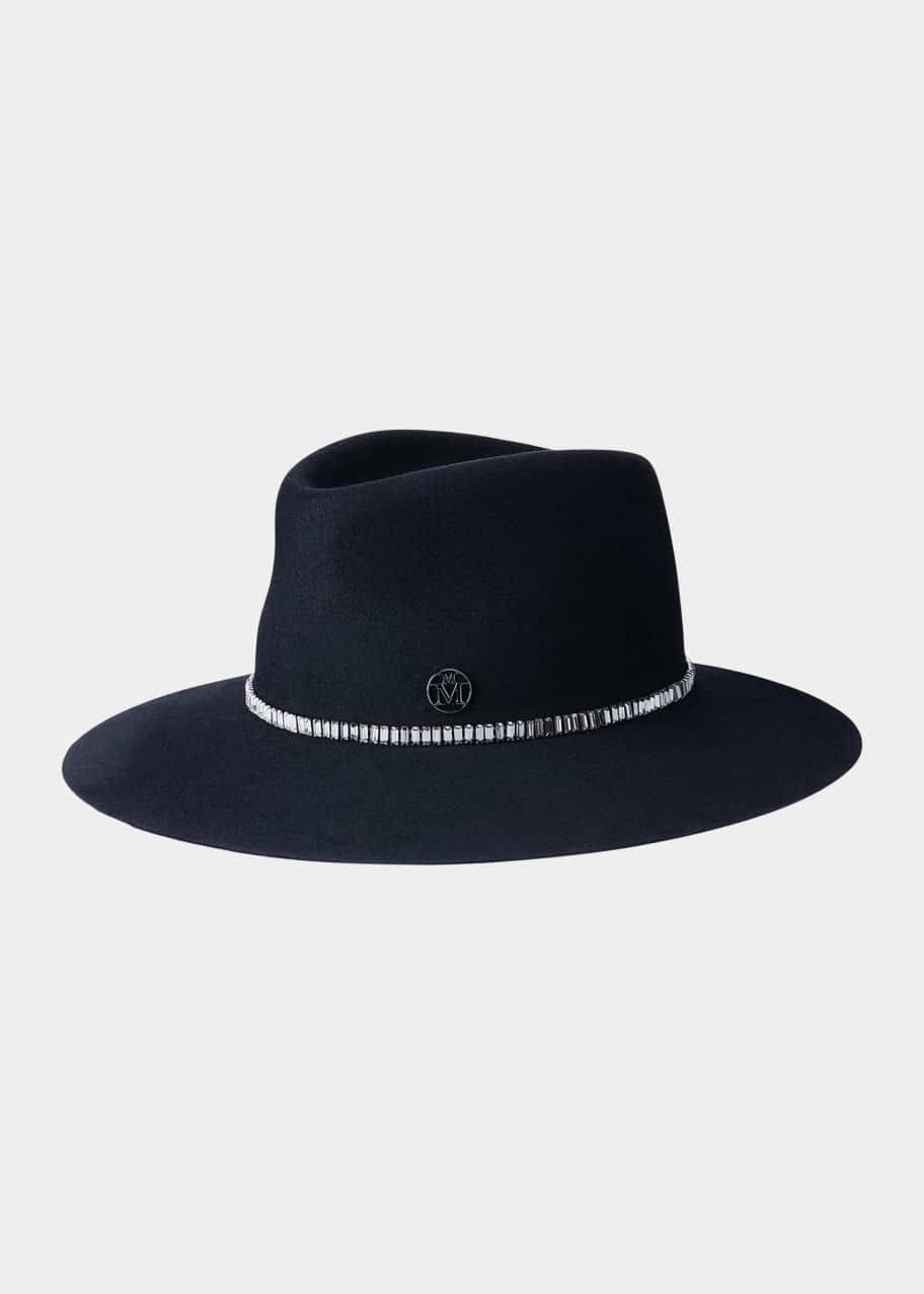 Maison Michel Charles Strass Felt Fedora Hat Bergdorf Goodman