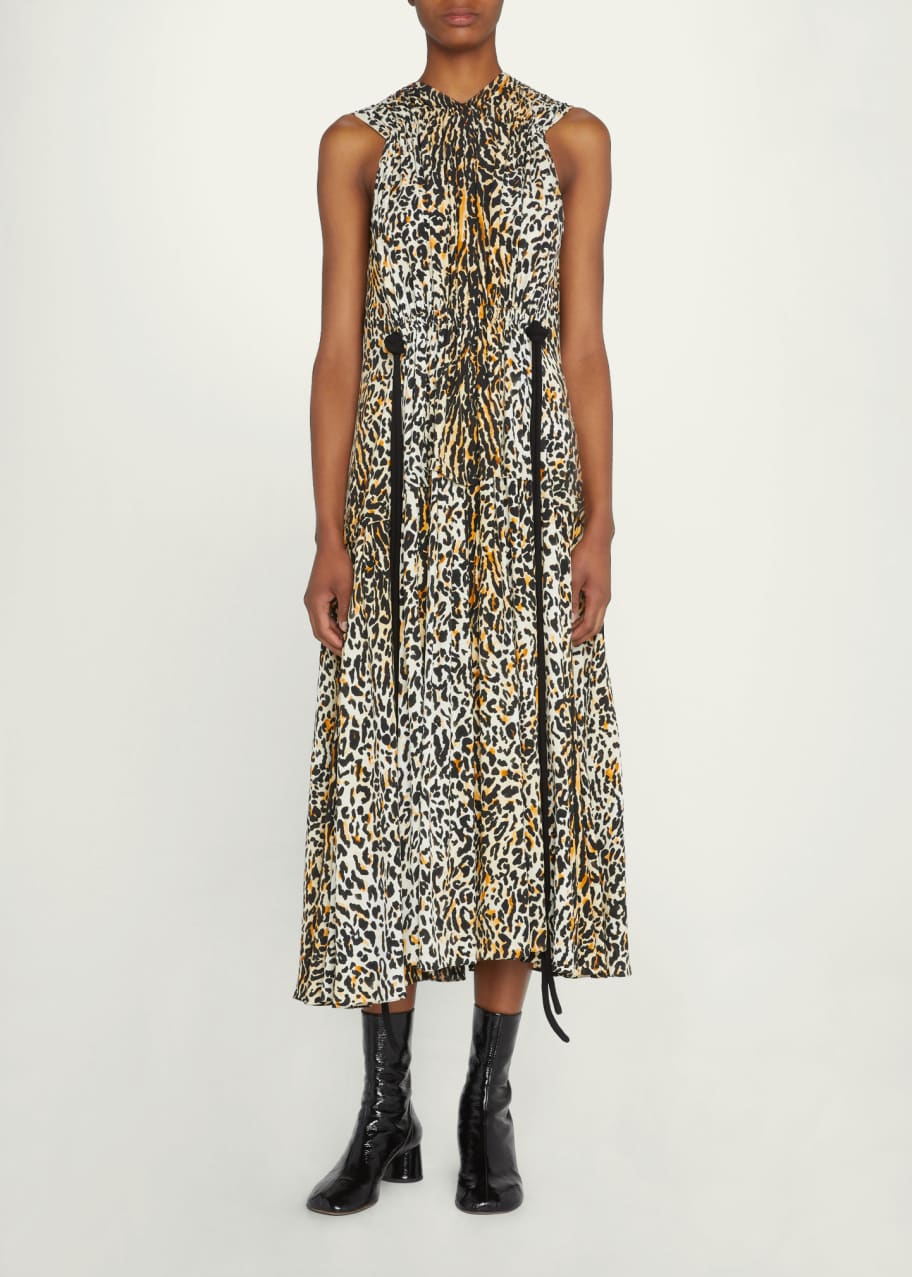 Proenza Schouler Leopard-Print Crepe De Chine Midi Dress - Bergdorf Goodman