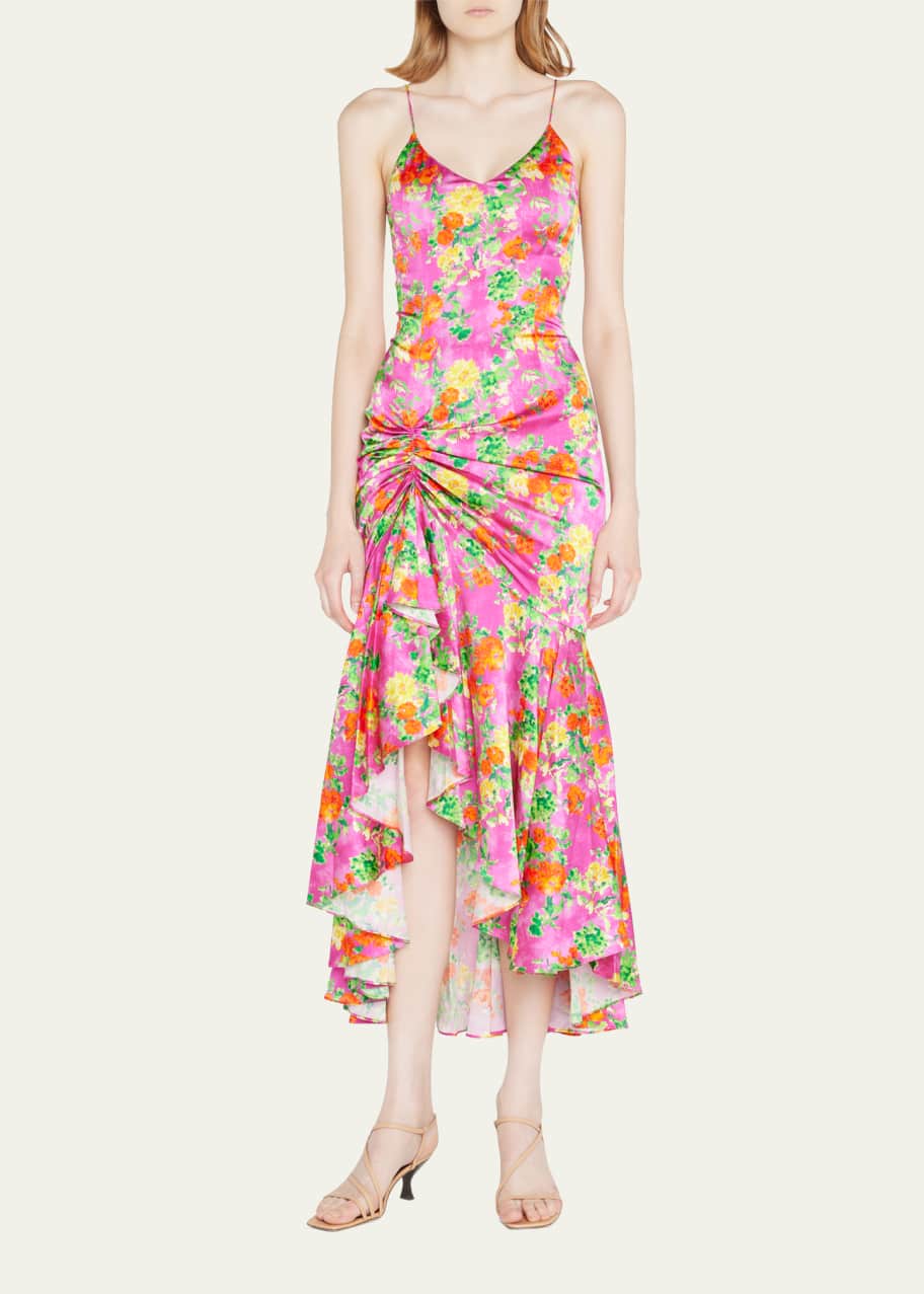 Caroline Constas Holland Floral Silk-Blend High-Low Maxi Dress - Bergdorf  Goodman