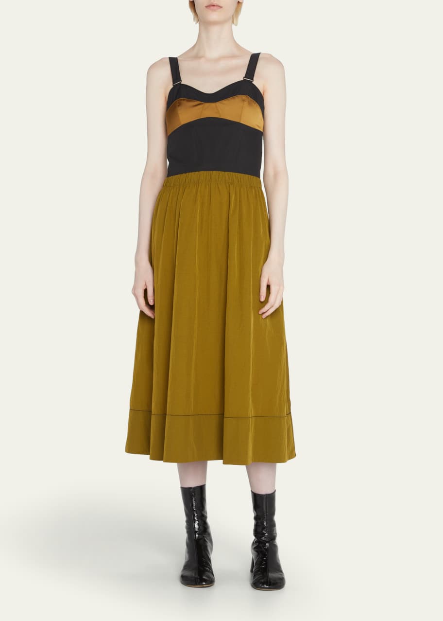 Proenza Schouler White Label Bustier Colorblock Midi Dress