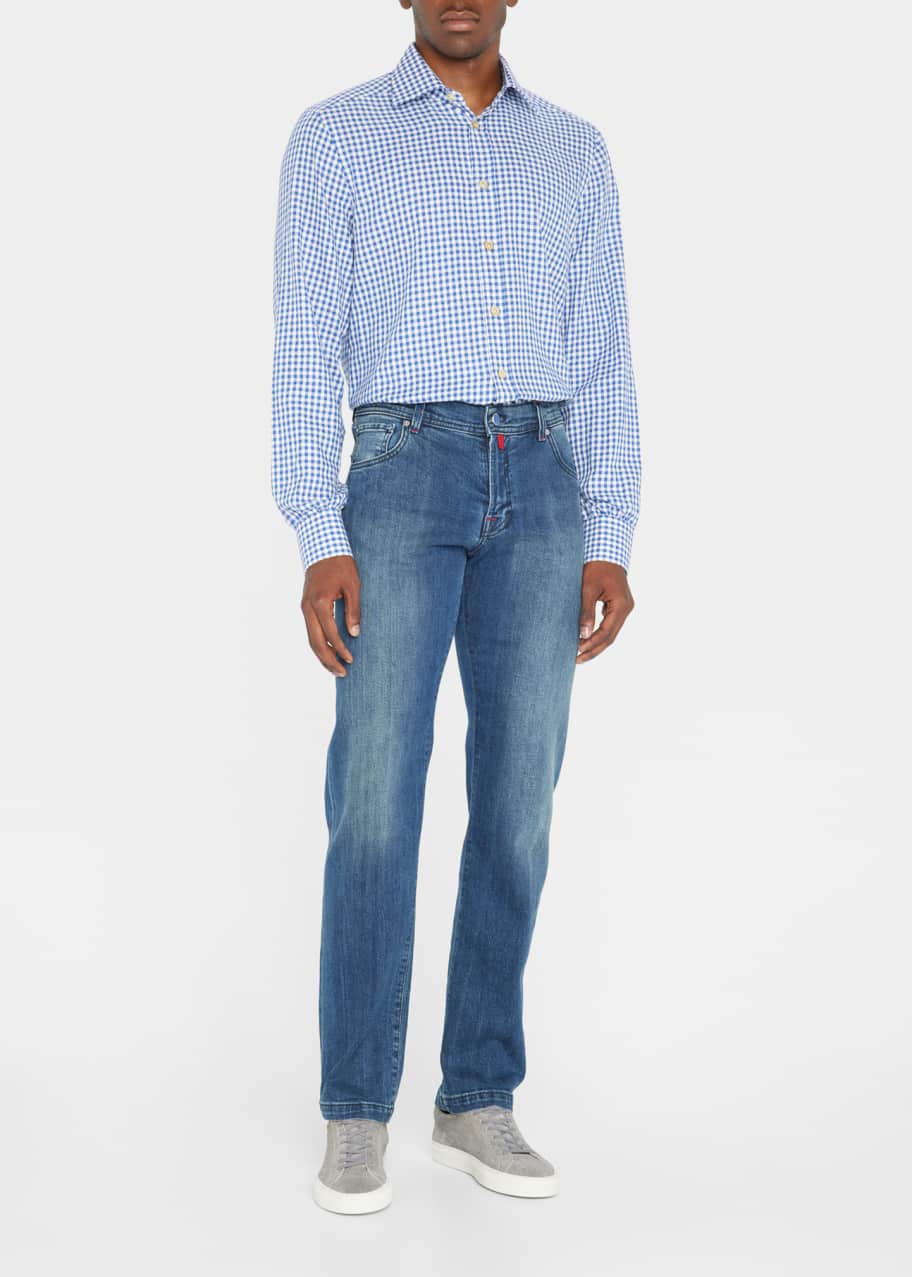 Kiton Men's Gingham Sport Shirt Bergdorf Goodman