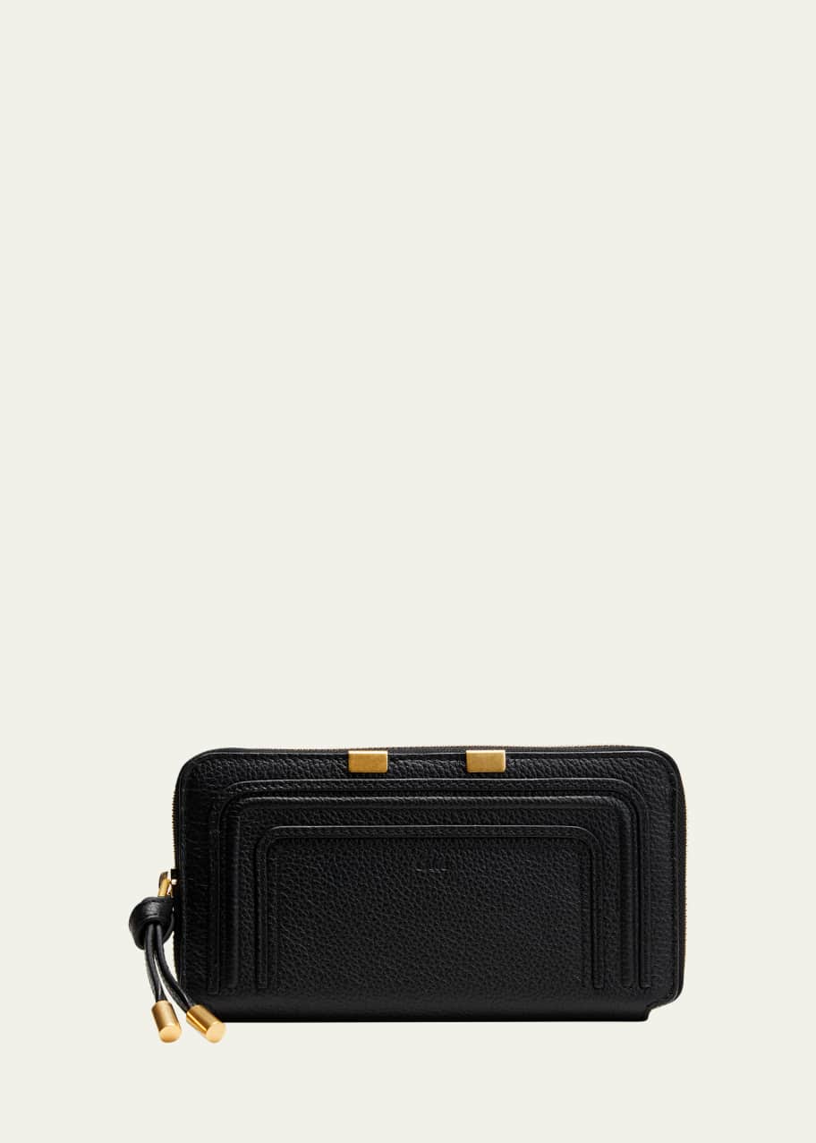 Marcie Long Zip Wallet in Grained Leather