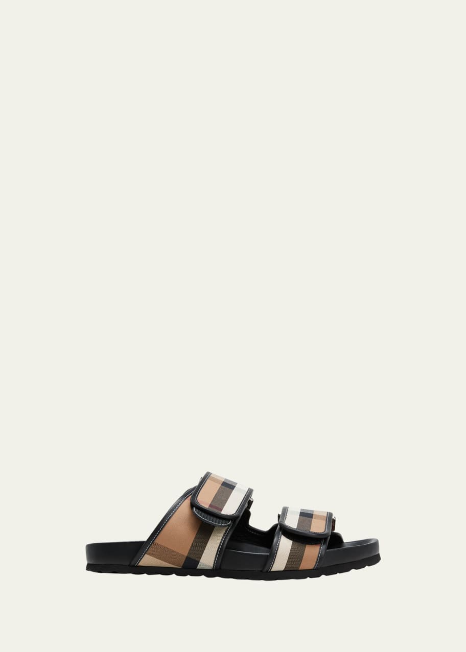 Burberry Men s Thornham Check Slide Sandals Bergdorf Goodman