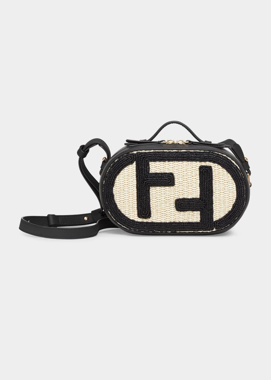 Straw Cross Body Camera Bag