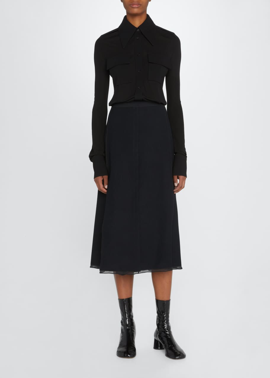 Proenza Schouler Textured Viscose Chiffon Midi Skirt - Bergdorf Goodman