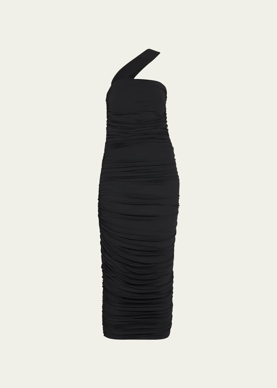 flutter jersey maxi dress Lilibeth Flutter Sleeve Long Jersey Knit Dress Navy/Silver / 14 main image 1