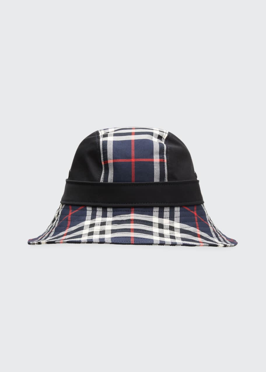 Burberry Men's Paneled Check Bucket Hat - Bergdorf Goodman