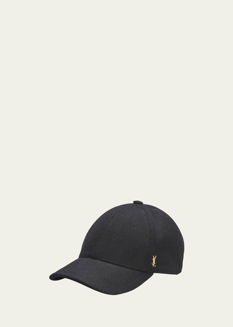 Saint Laurent YSL Wool Felt Baseball Cap - Bergdorf Goodman