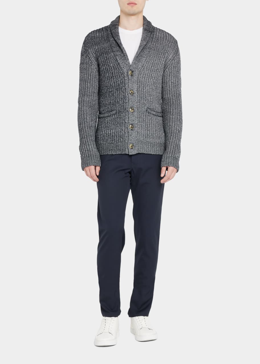 Armani Men's Ribbed CashmereSilk Cardigan Sweater Bergdorf