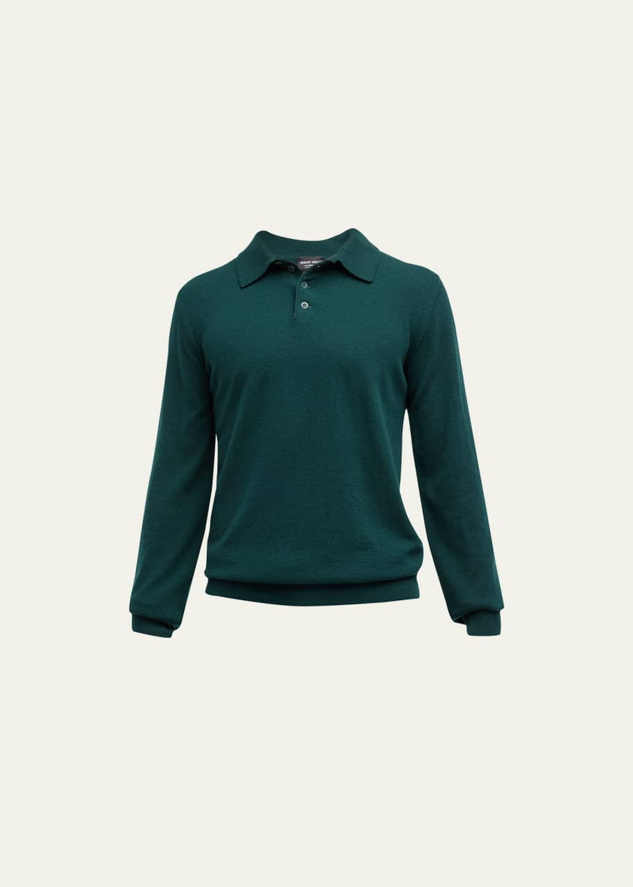 Armani Men's Cashmere Polo Sweater Bergdorf Goodman