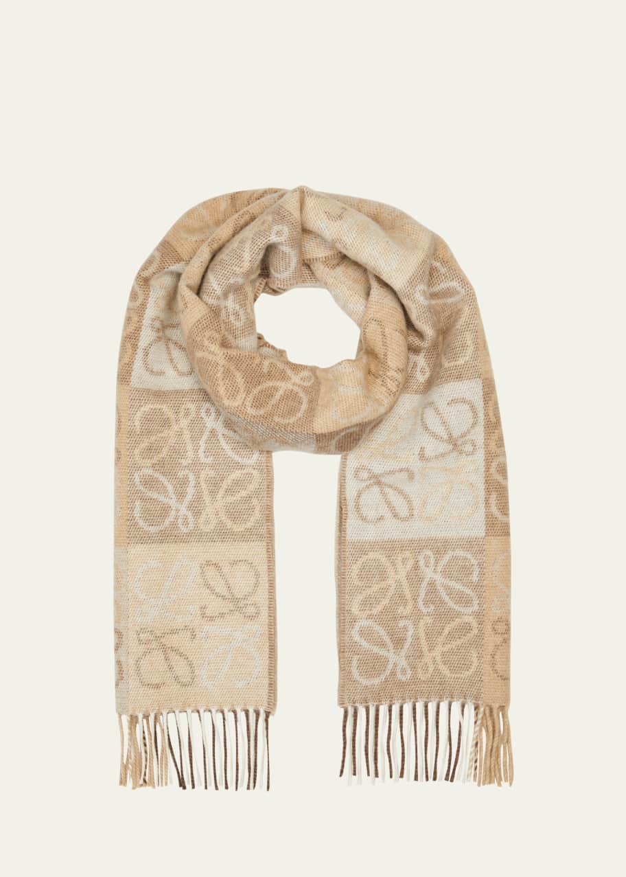 Loewe Anagram Logo Cashmere-Blend Scarf - Bergdorf Goodman