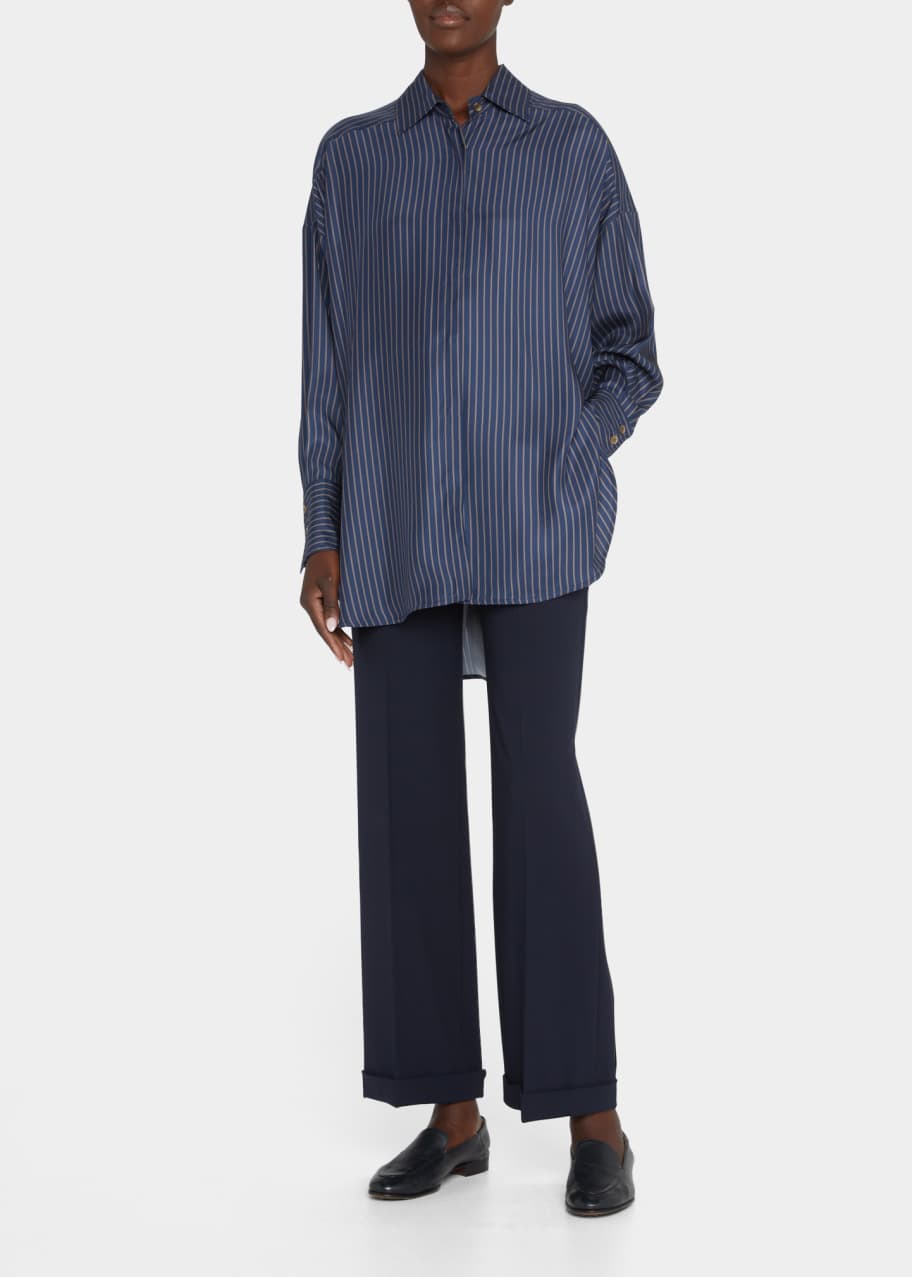 Kiton Stripe ButtonDown Silk Shirt Bergdorf Goodman