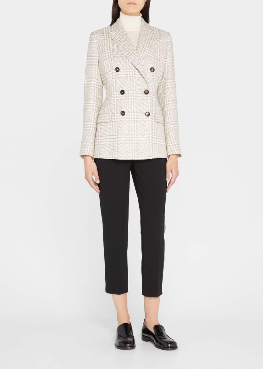 Image 1 of 1: Tailored Double-Breasted Silk-Cashmere Jacket