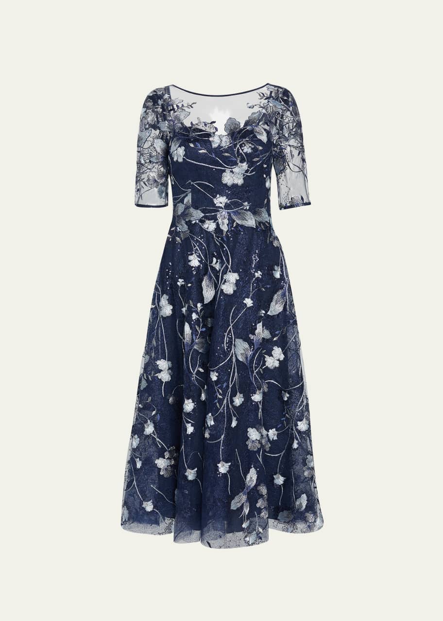 sachin and babi light blue dress Rickie Freeman Teri Jon Women's Silk Mini main image 1