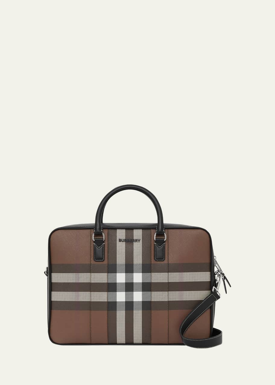 Burberry Men's Ainsworth Giant Check-E Canvas Briefcase Bag - Main Image