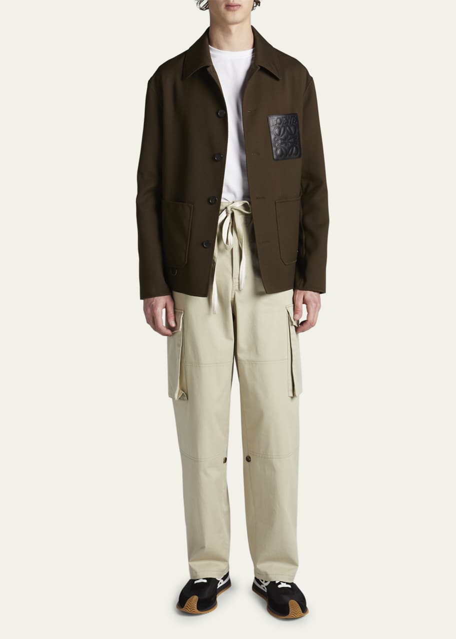 LOEWE〔ANAGRAM ワークウェアジャケット WORKWEAR JACKET〕 Workwear jacket in wool and cashmere Grey - LOEWE
