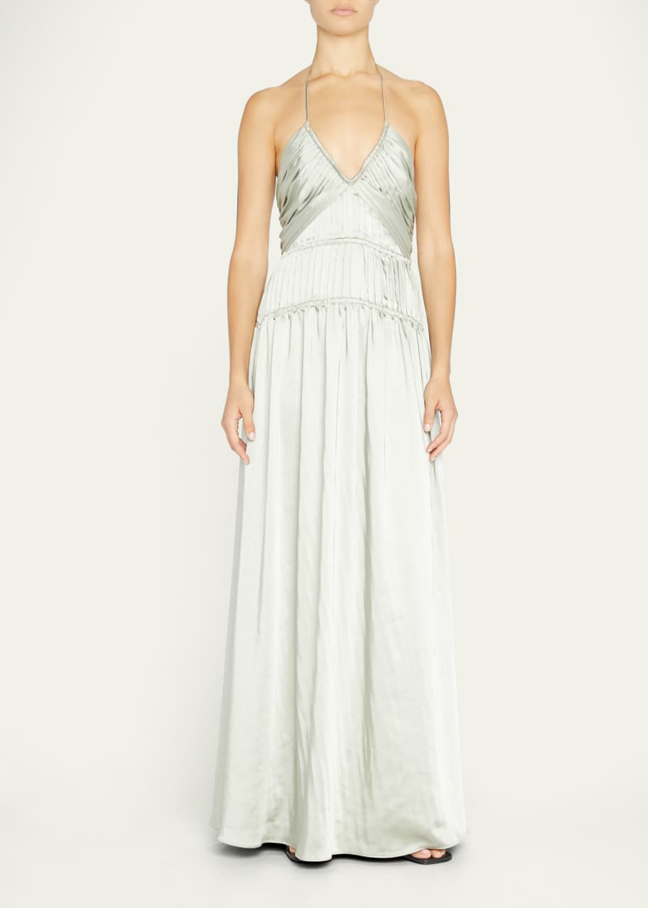 SIMKHAI Clementine Open-Back Halter Gown - Bergdorf Goodman