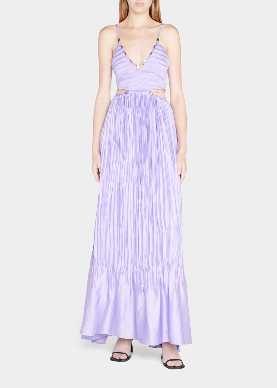mushroom silk dress Caroline Midi Slip Dress