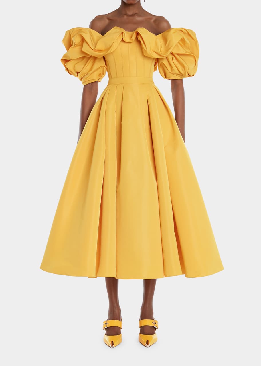 alexander mcqueen pleated dress Alexander McQueen Taffeta pleated midi dress Alexander McQueen