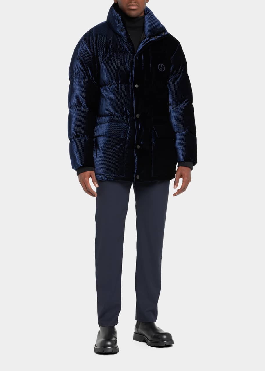 Giorgio Armani Men's Quilted Down Velvet Puffer Coat - Bergdorf