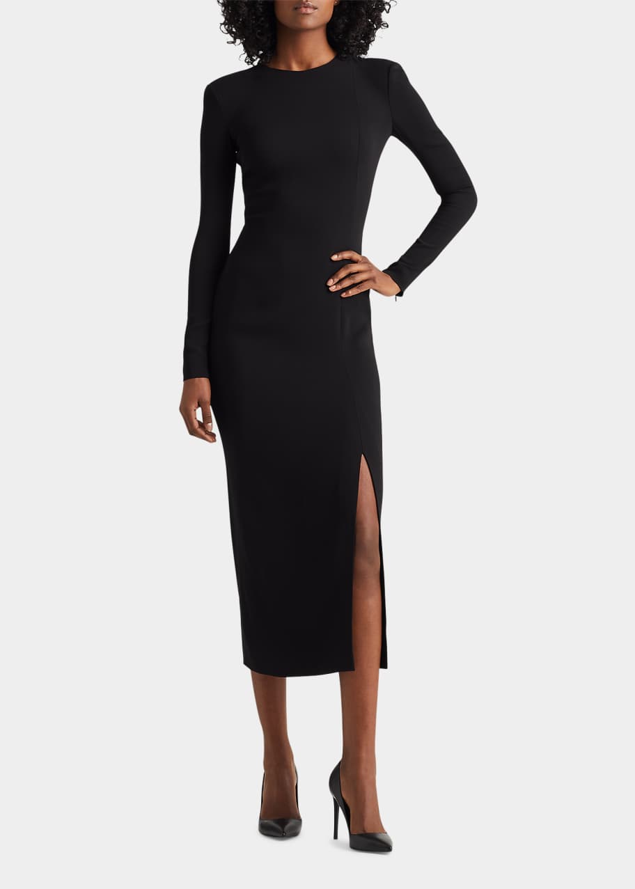 Ralph Lauren Collection Zinna Long-Sleeve Side-Slit Midi Dress - Bergdorf  Goodman