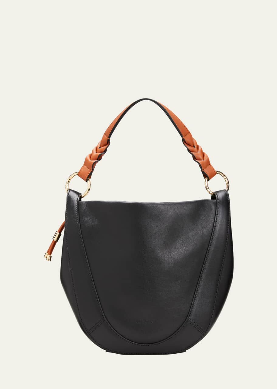 Image 1 of 1: Hilma Drawstring Leather Bucket Bag