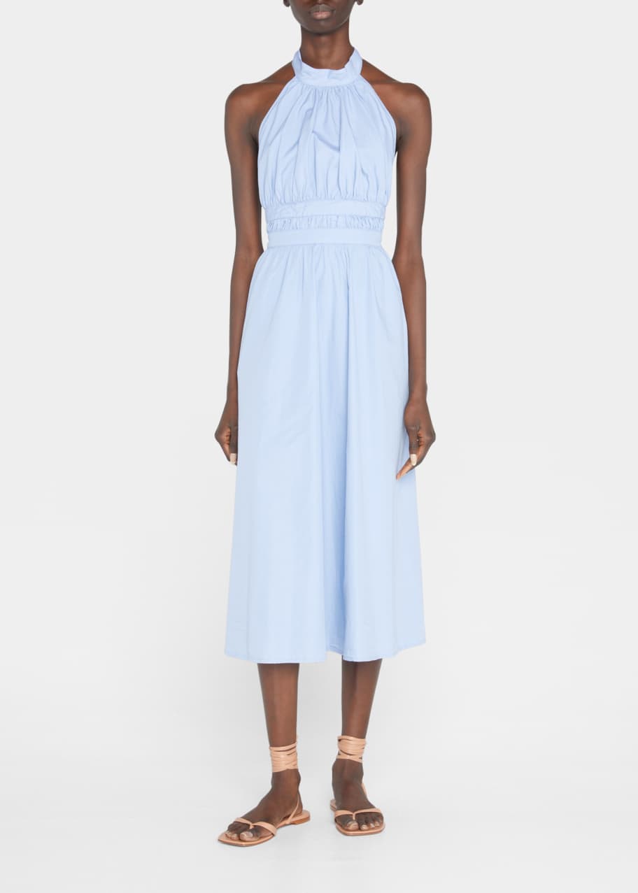 blue midi slip dress Royal Blue Midi Length Twist Cut Out Slip Dress, S