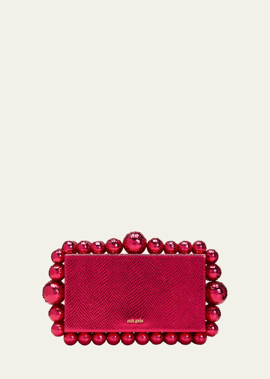 Cult Gaia Eos Beaded Snake-Embossed Clutch Bag - Bergdorf Goodman