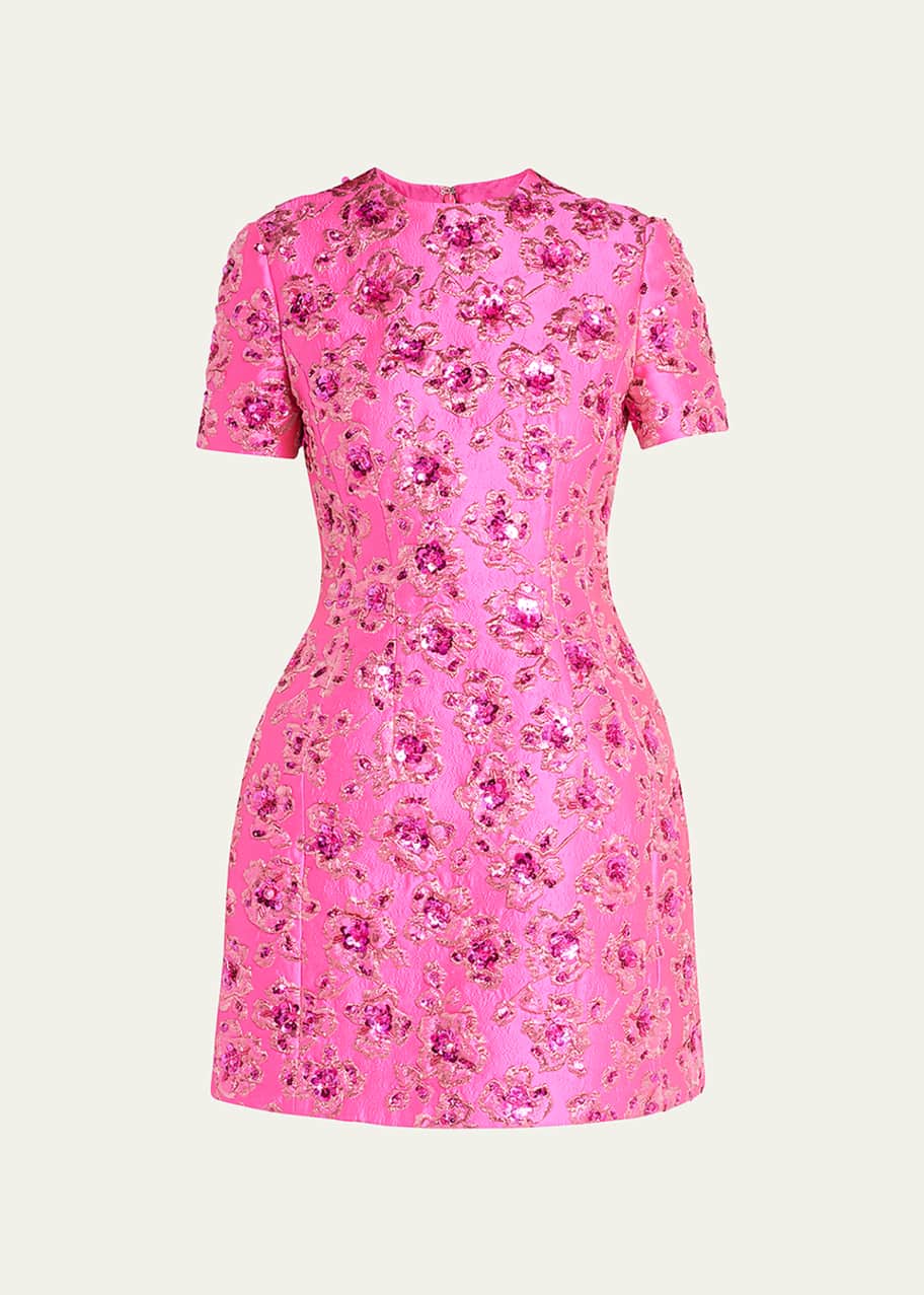 Valentino Garavani Sequin Embroidered Metallic Floral Jacquard Mini Dress -  Bergdorf Goodman