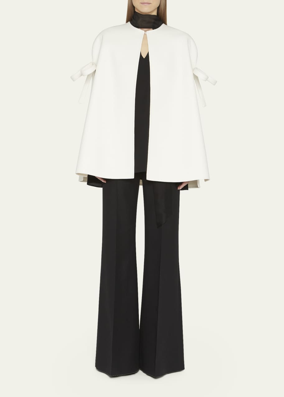 Valentino Wool Valentino Cape Coat Valentino Garavani Bow Sleeve